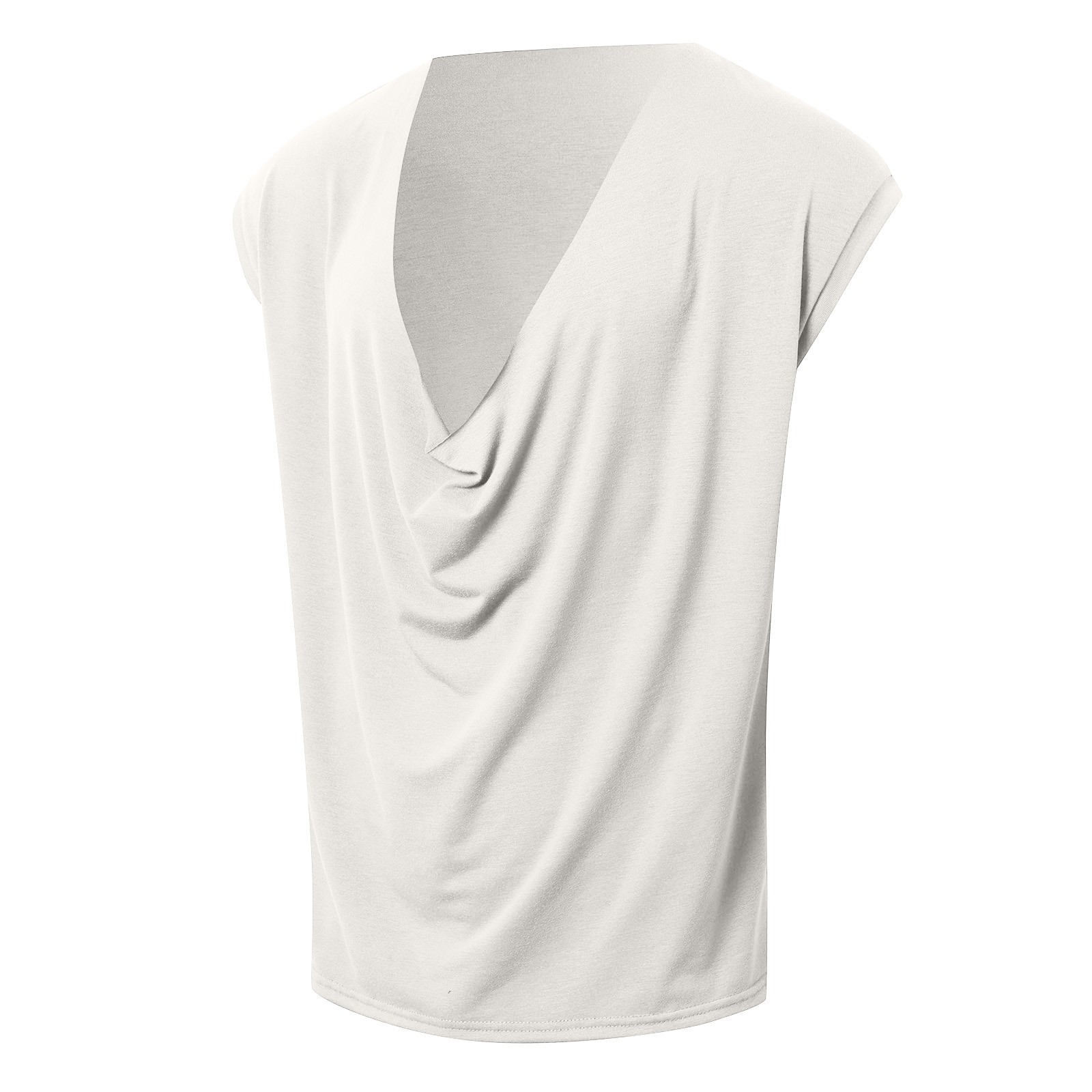 thumbnail image 4 of Camiseta sin mangas de cuello en V profundo para hombre - Poliéster/spandex ligero y transpirable - Corte holgado para verano y playa - Estampados de bandera/piña, S-XXL, 4 of 5
